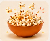 Bowl of freshly popped popcorn