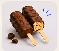Chocolate coated frozen dessert sticks
